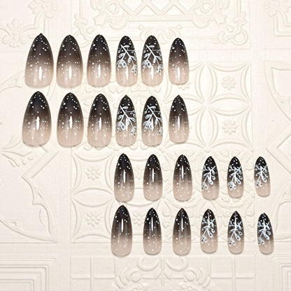 Elegante Ombre Floral Press-On Nagel Set Brehn