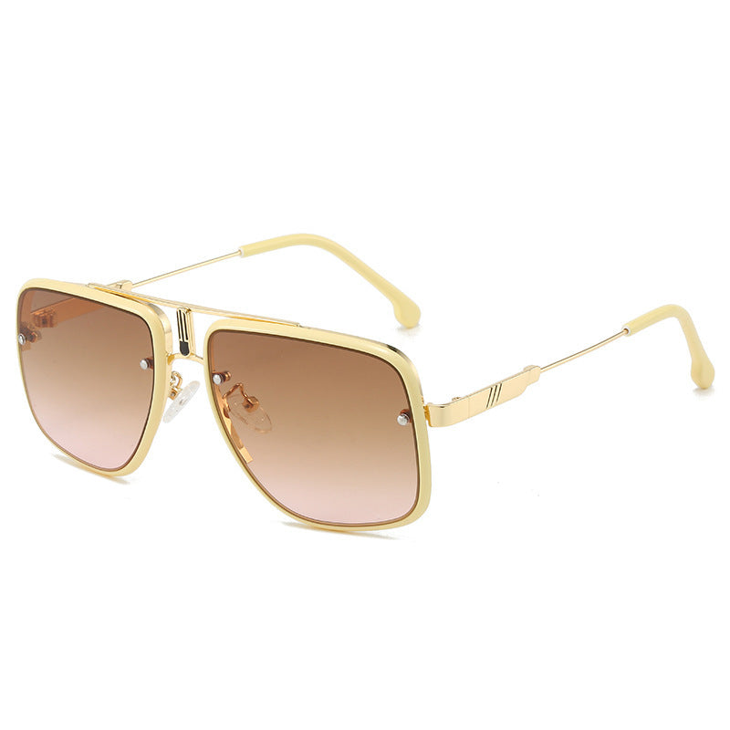 Damen modische Oversized-Sonnenbrille mit goldenen Akzenten Brehn