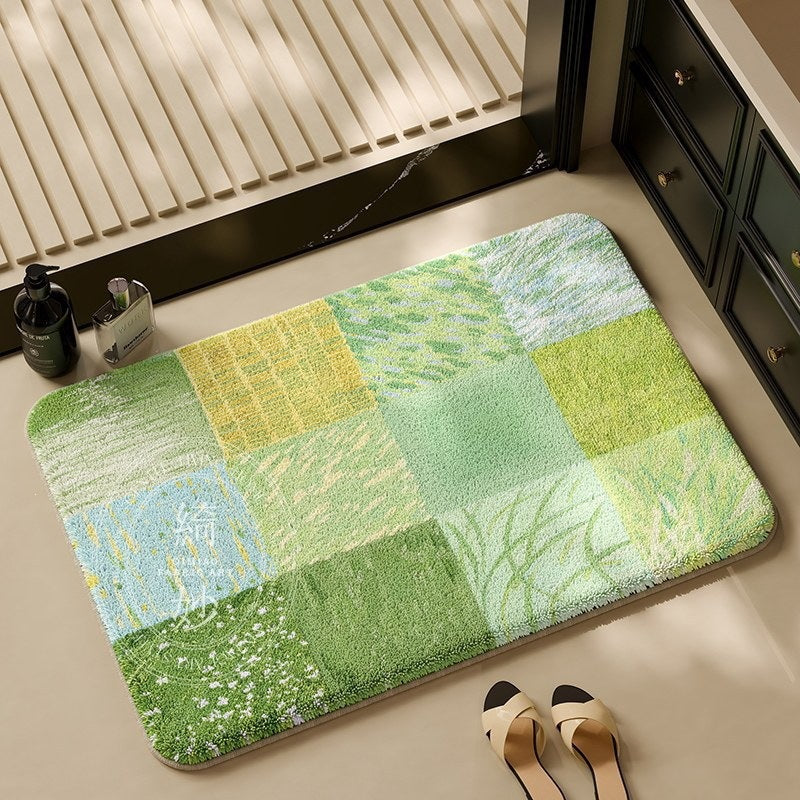 Strukturierte Patchwork-Badmatte