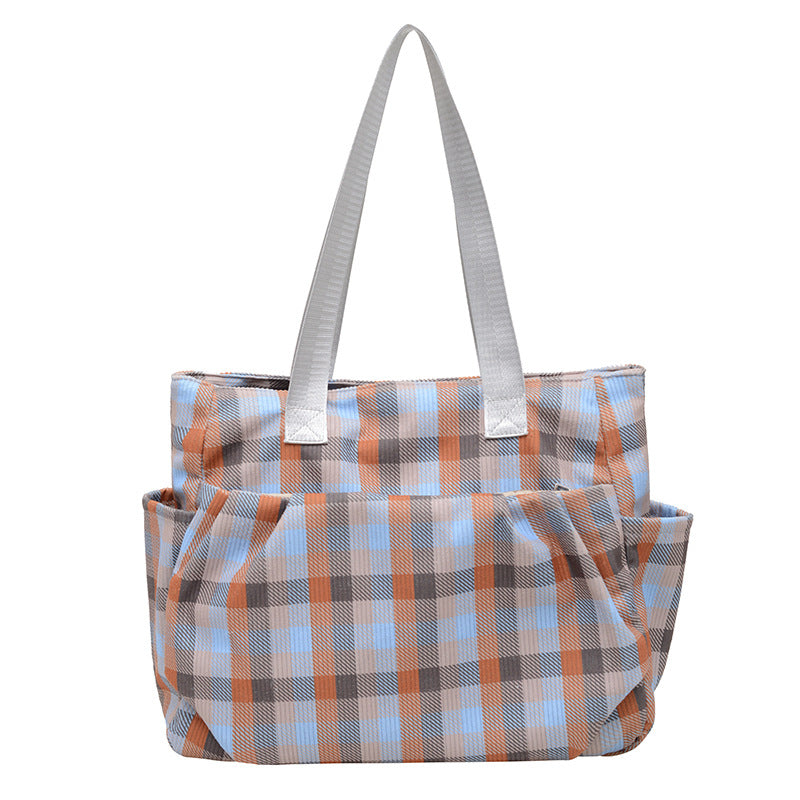 WoSpacious Plaid Utility Tote Bag Brehn