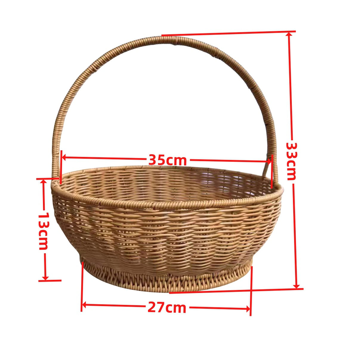 Damen handgearbeiteter Rattan Korb mit Henkel Brehn