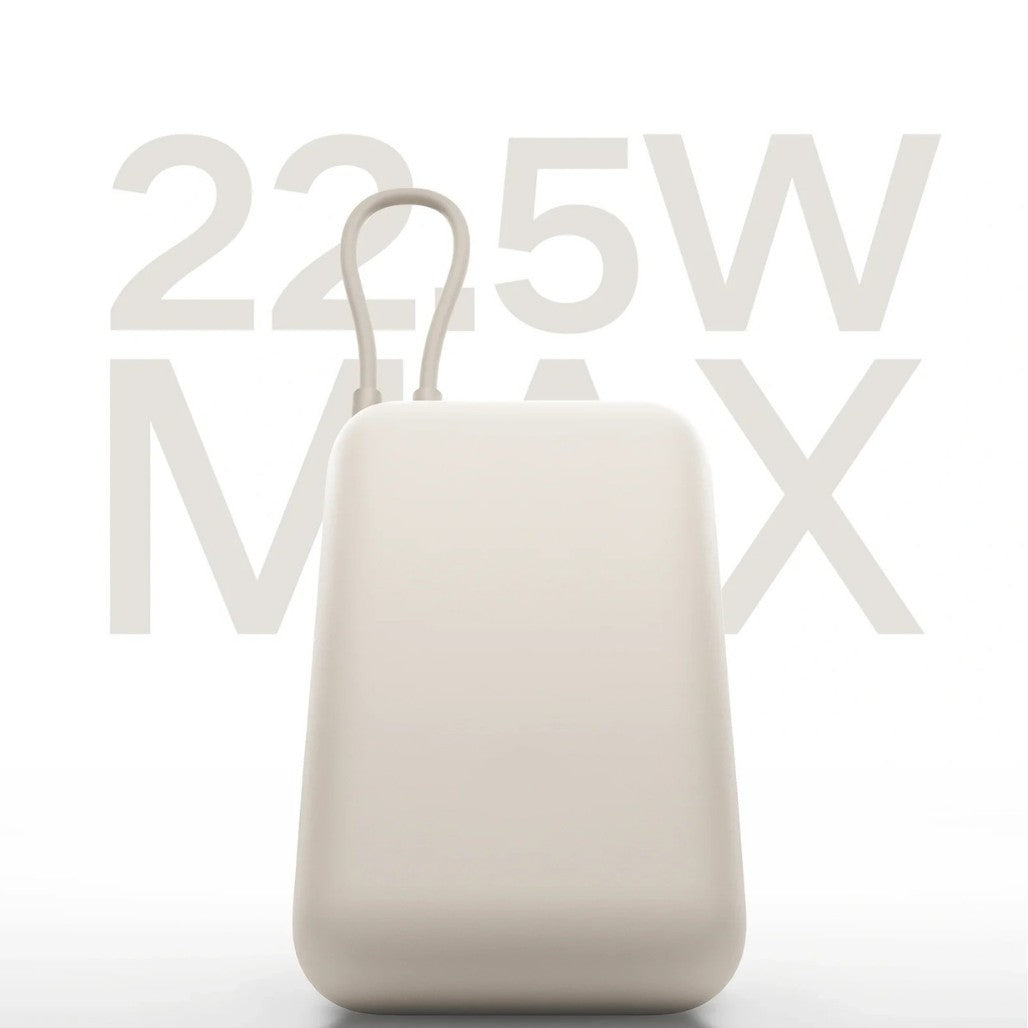 Kompakte Hochleistungs tragbare Powerbank mit integriertem USB-C-Kabel und Silikon-Trageband Brehn