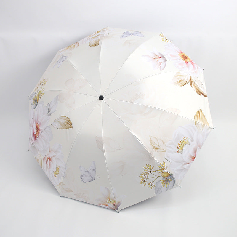 Damen Regenschirm mit floralen Mustern und UV-Schutz Brehn