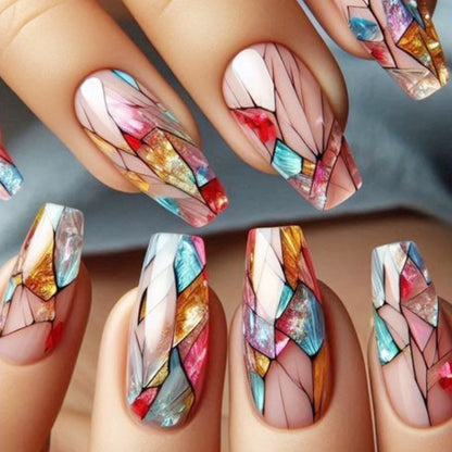 Buntglas Kunst 3D Nagelverlängerungen Brehn