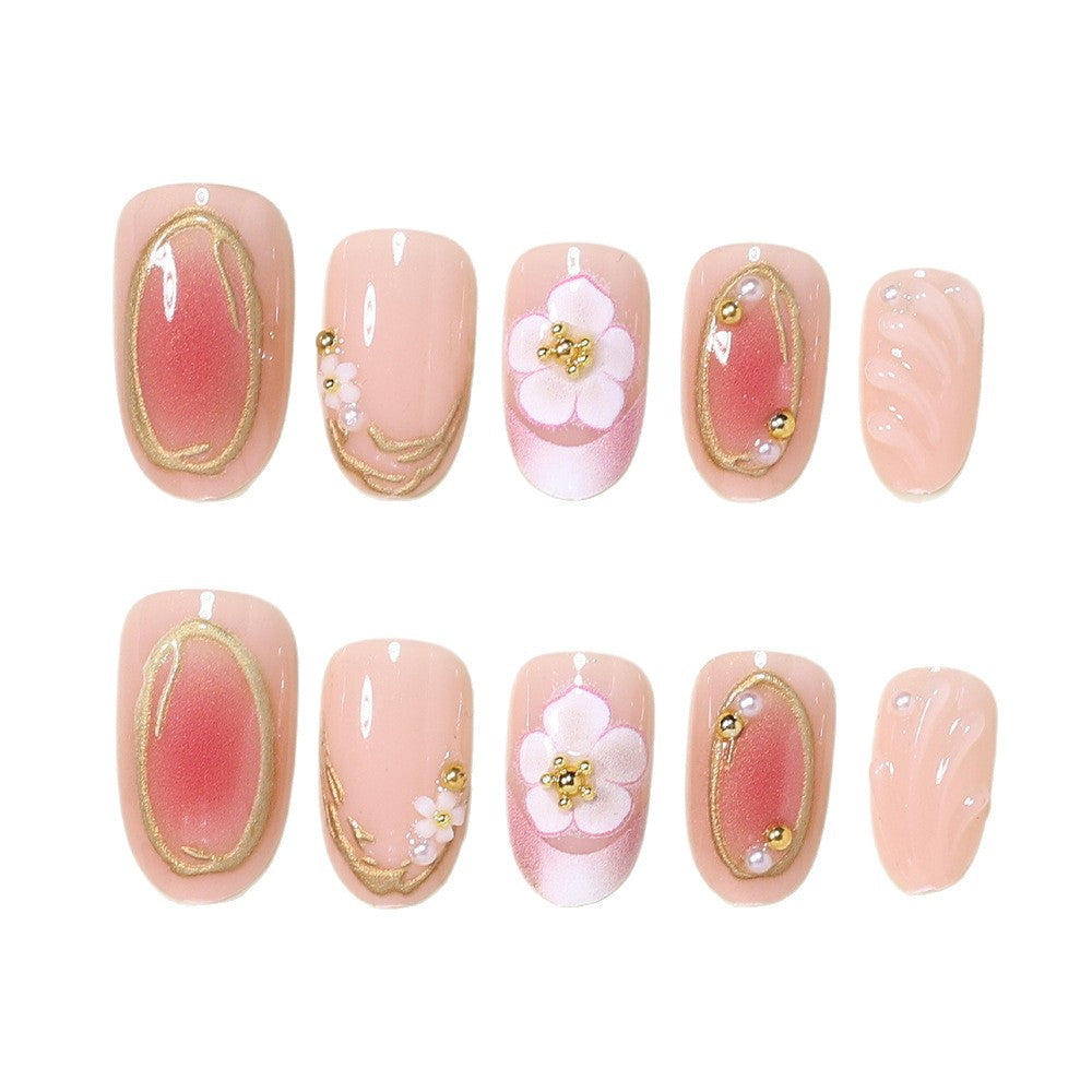 Florales Verziertes Press-On Nagelkunst Set Brehn