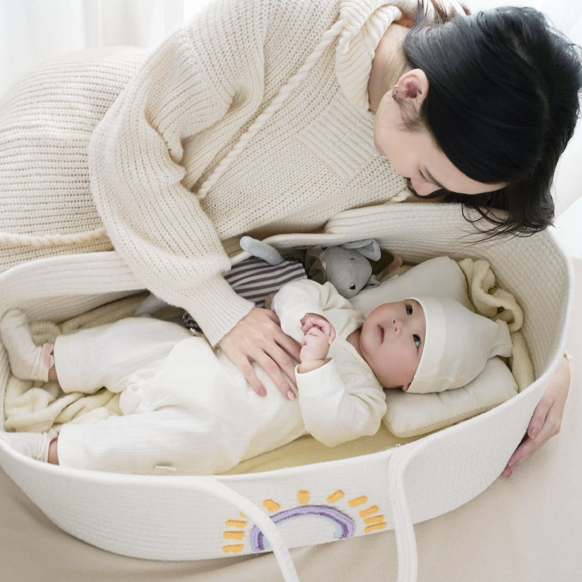 Tragbare Seil-Style Baby Moses Körbchen Wiege mit Griffen