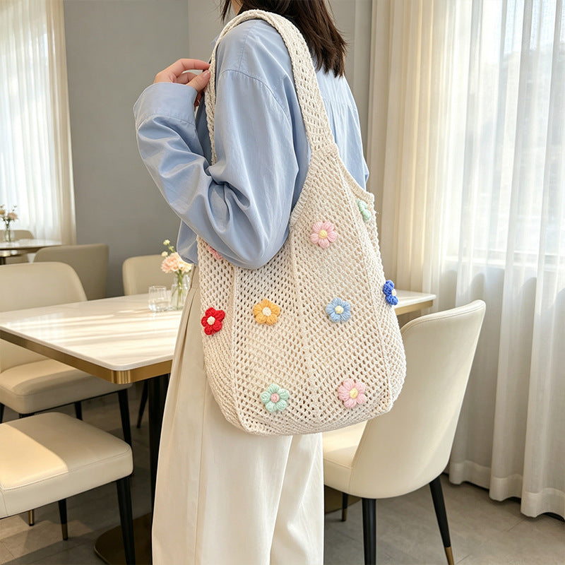 Blumenmuster Häkel-Tote Bag Brehn