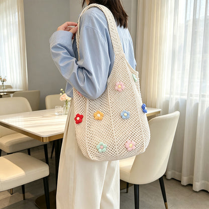 Blumenmuster Häkel-Tote Bag Brehn
