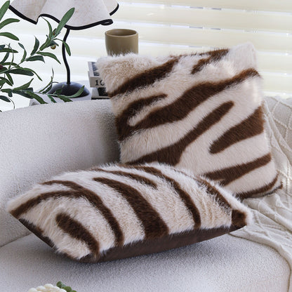 Kunstfell-Zierkissen mit Zebra-Print und extraweichem Flor Brehn