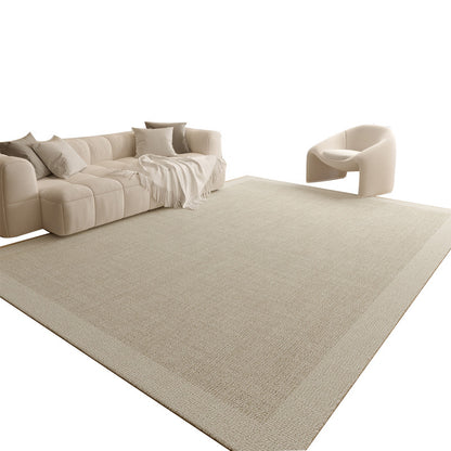 Modern Geometric Low-Pile Area Rug with Textured Stripe & Arc Pattern