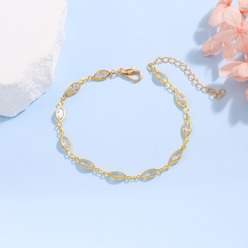 Elegante Glas-Ketten-Armband Brehn