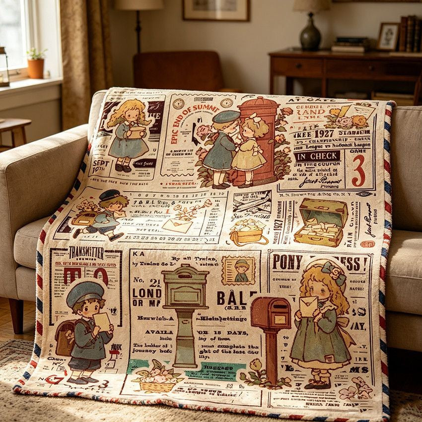 Gemütliche Vintage-Themen-Fleece-Decke Brehn