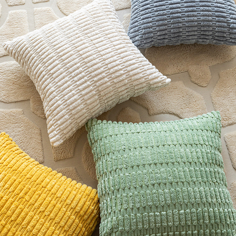 Strukturierter Chenille Quadrat Wurfkissenbezug Paar mit erhobener Gitter-Tufting