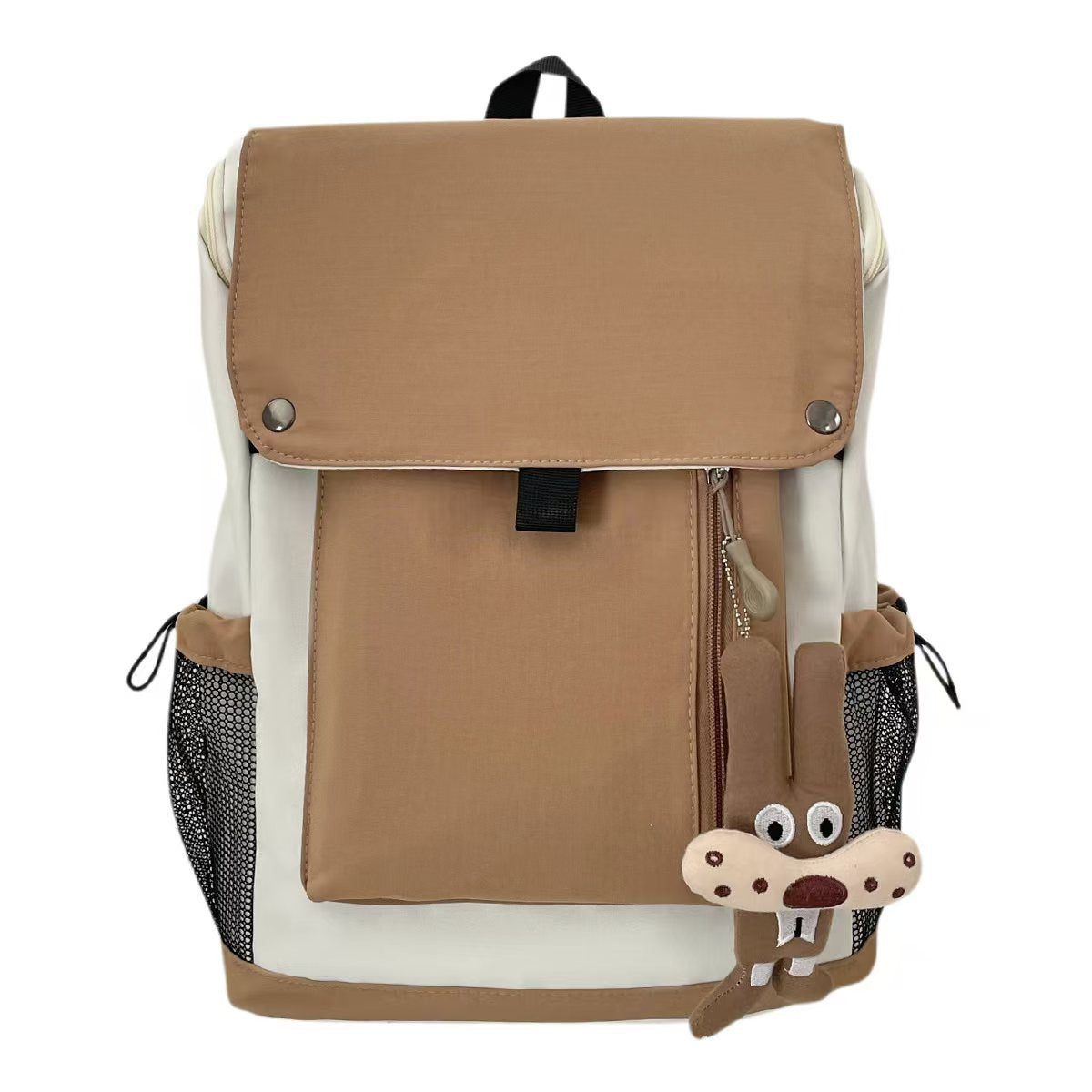 Rucksack mit Funktionalem Design und Niedlichem Plüschanhänger Brehn