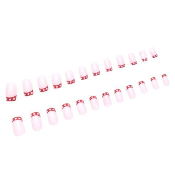 Stern-verzierte French Tip Nagelkunst Brehn