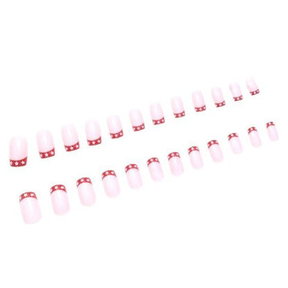 Stern-verzierte French Tip Nagelkunst Brehn