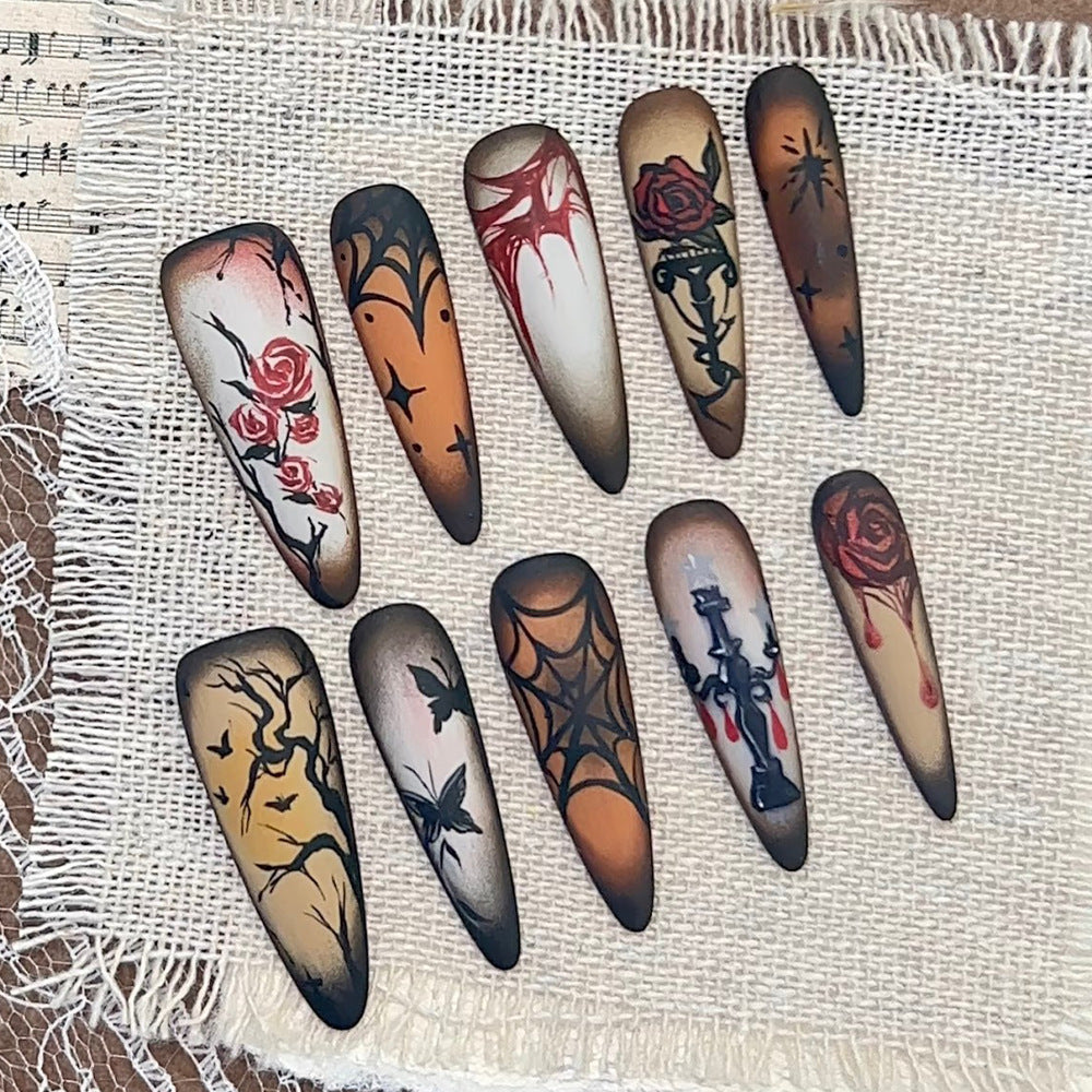 Kunstnägel mit Halloween-Motiven Brehn