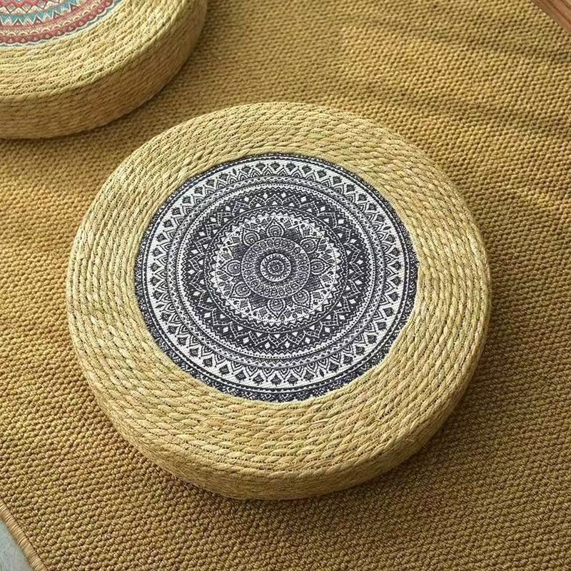 Runder Kunstleder Pouf Brehn