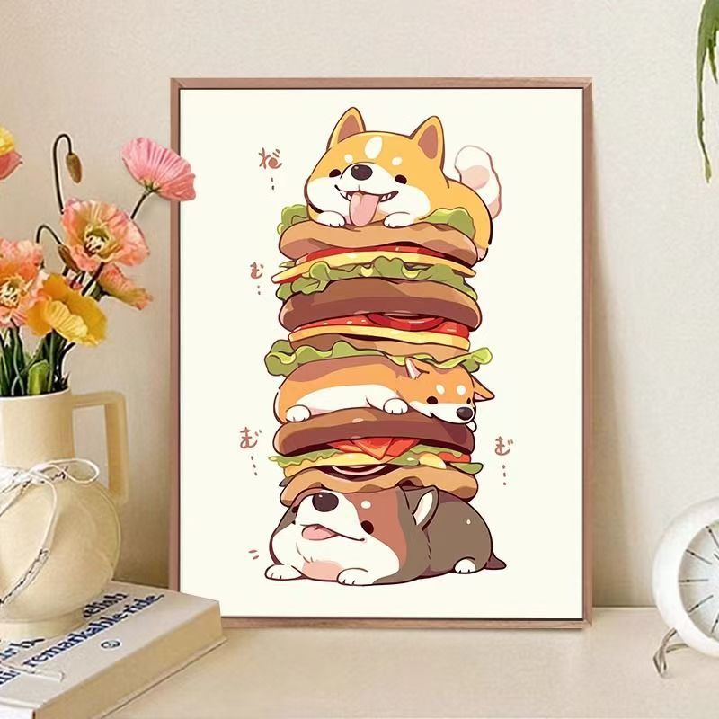 Verspielt katzenmotiviertes Food-Art-Druck Brehn