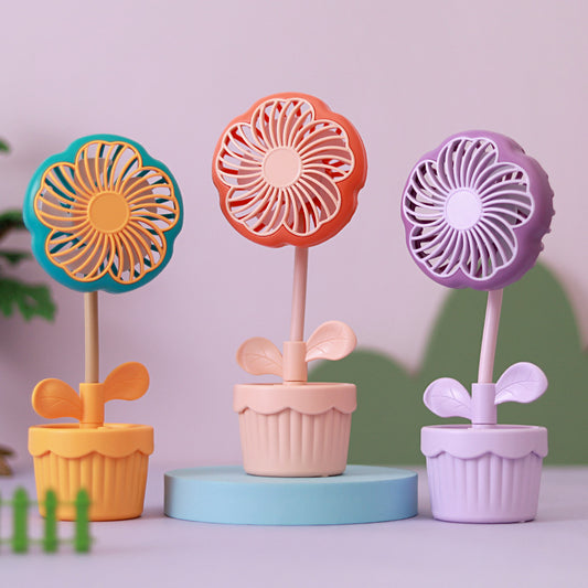 Damen Dekorativer Mini-Lüfter mit Blumen-Design Brehn