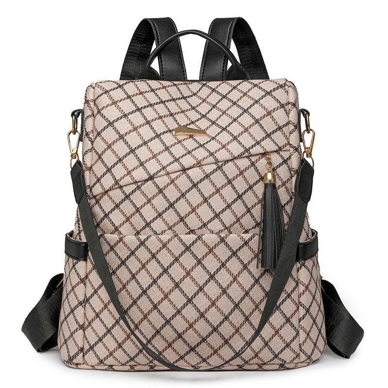 Stylische karierten Muster-Rucksack