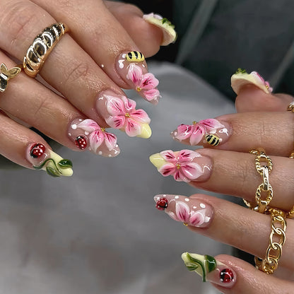 Künstlerisches Floral Press-On Nagelset Brehn 1790636612