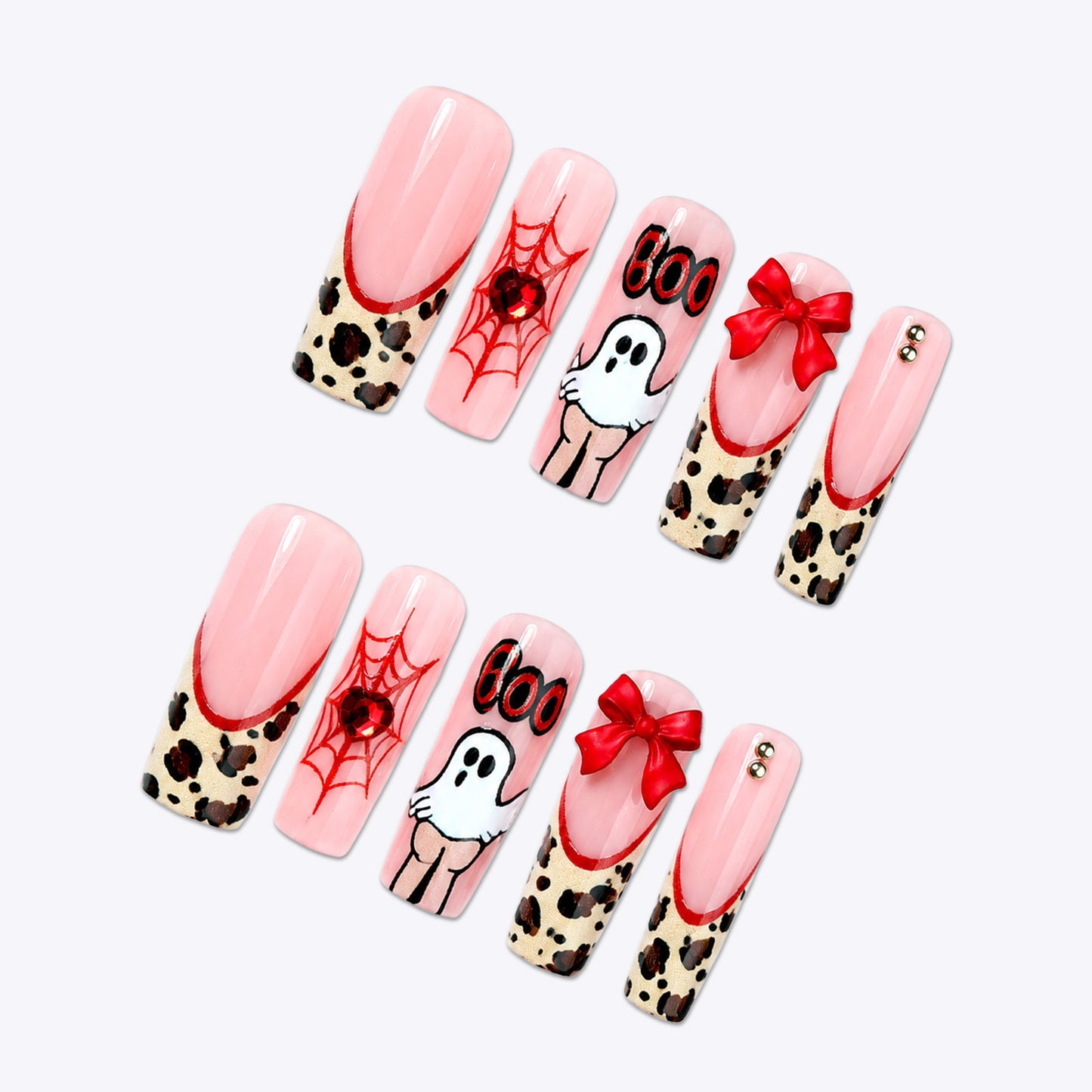 Themen Halloween Press-On Nagel Set mit Tier- und Gespenstermotiven Brehn