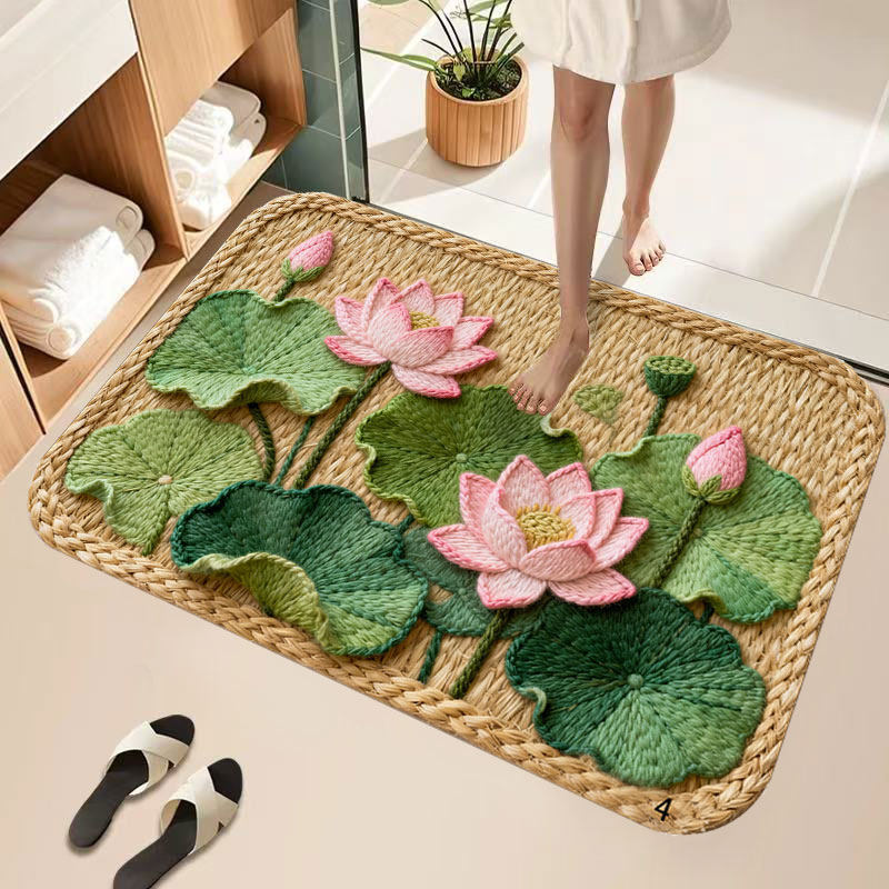 Florales Patchwork-Badezimmermatte Brehn