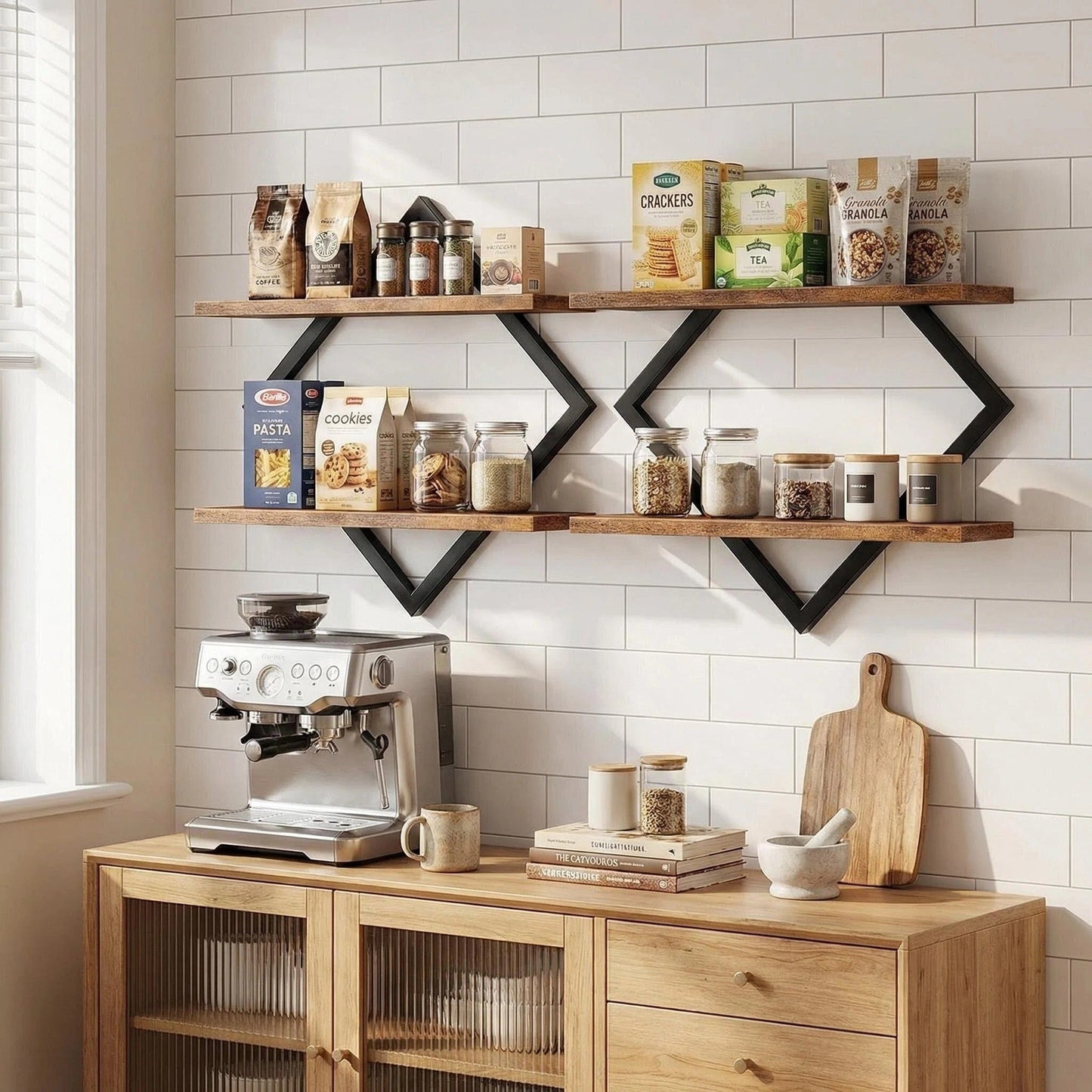 Wandregal mit Modernem Zickzack-Design Brehn