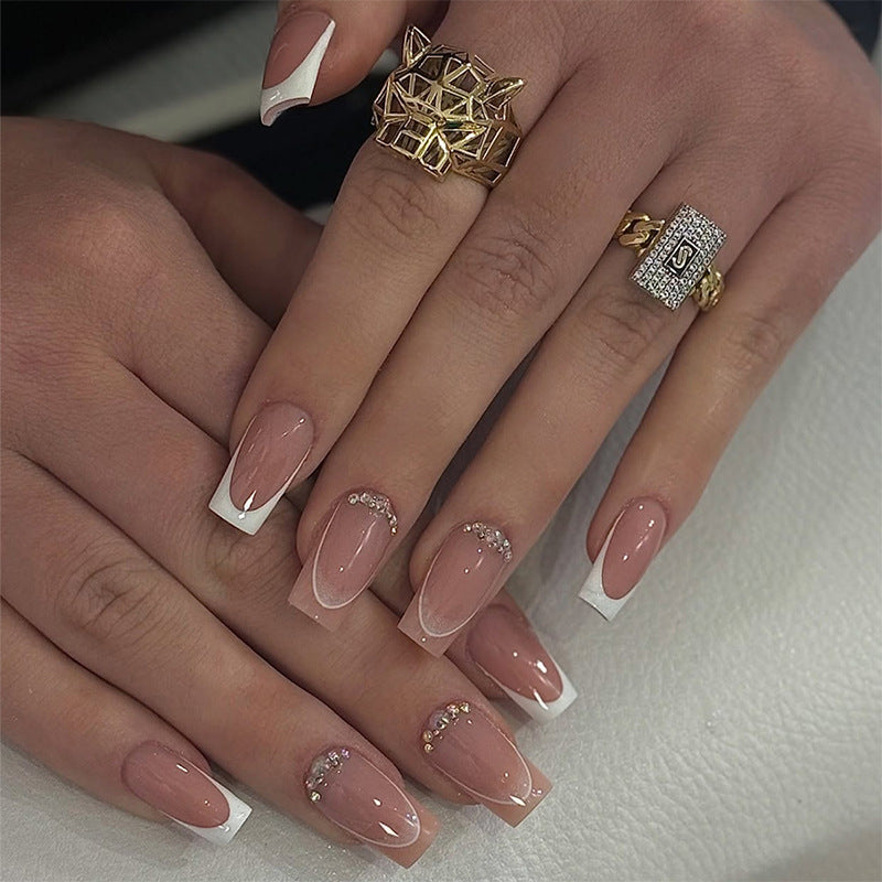 Premium Press-On-Nagel-Set mit Ombre- und Edelstein-Akzenten Brehn