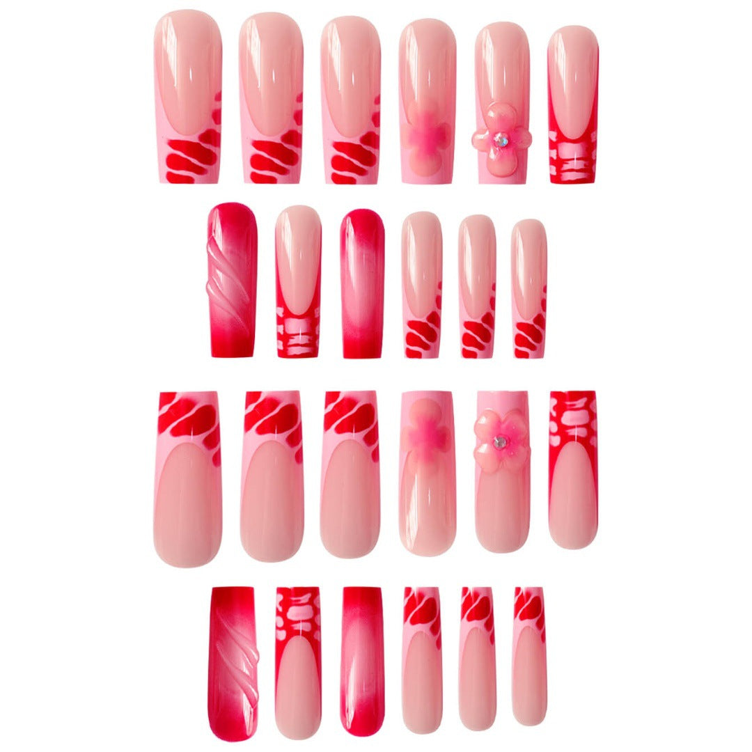 Glamorous Floral Press-On Nails Set Brehn