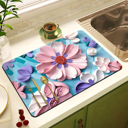 Blumenmuster Anti-Rutsch Küchenmatte