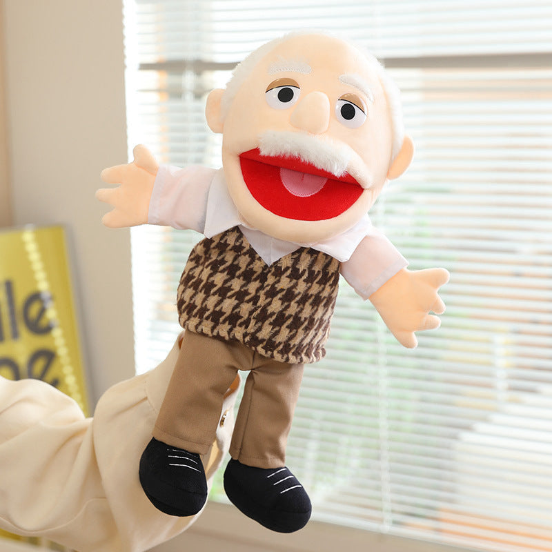 Handpuppe Plüsch Junge Charakter mit beweglichem Mund und weichem Stoffkörper Brehn