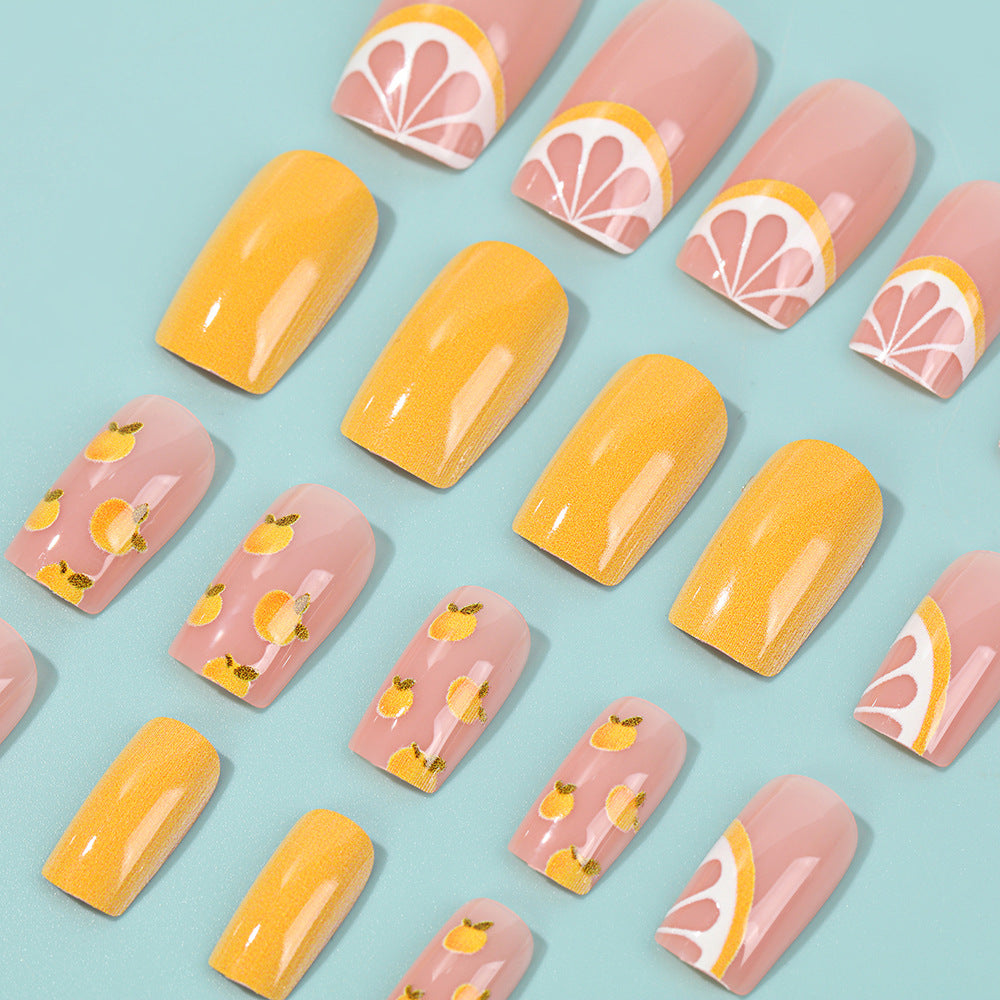 Kunstnagel Set mit fruchtigem Lemon-Design Brehn