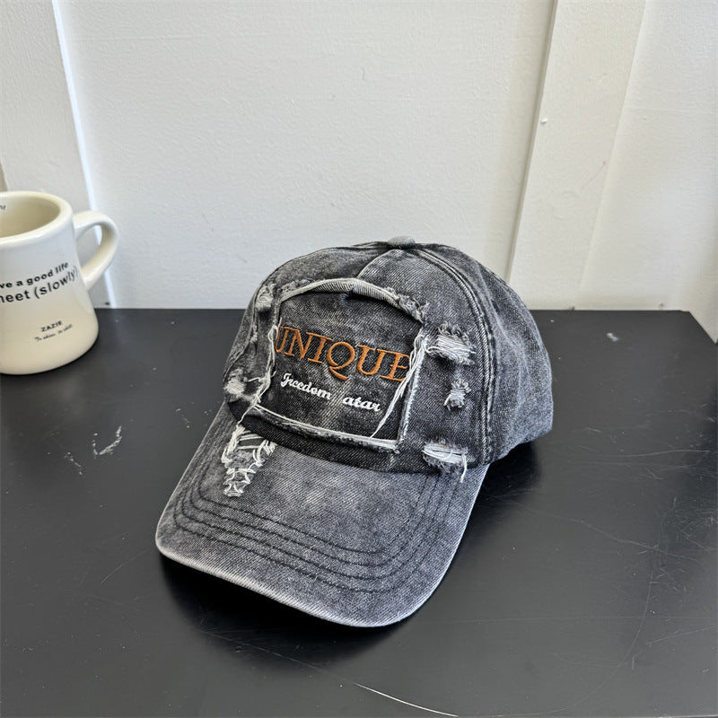 Herren Distressed Denim Grafik Kappe Brehn