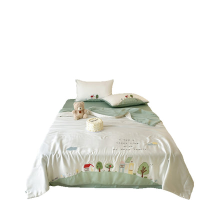 Kinderbettwäsche-Set mit niedlichem Eisbär-Motiv aus satinähnlichem Material