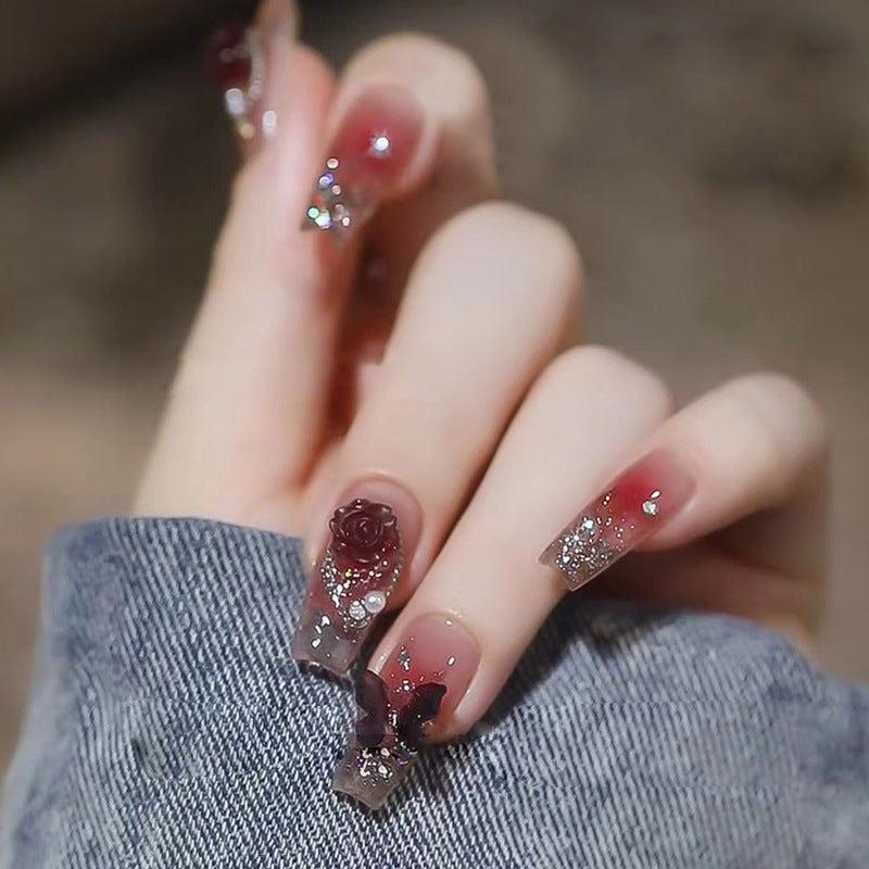 Glamouröse florale Acryl-Nagelkunst-Erweiterungen Brehn