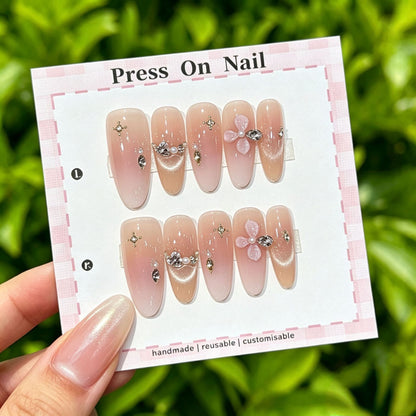 Anpassbare Glitter-Akzent Press-On Nägel
