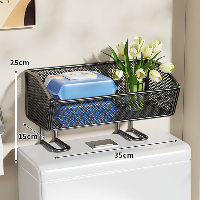 Badezimmer Über-Toilette Mesh Organizer Regal mit erhöhtem Stand und rostbeständigem Metall
