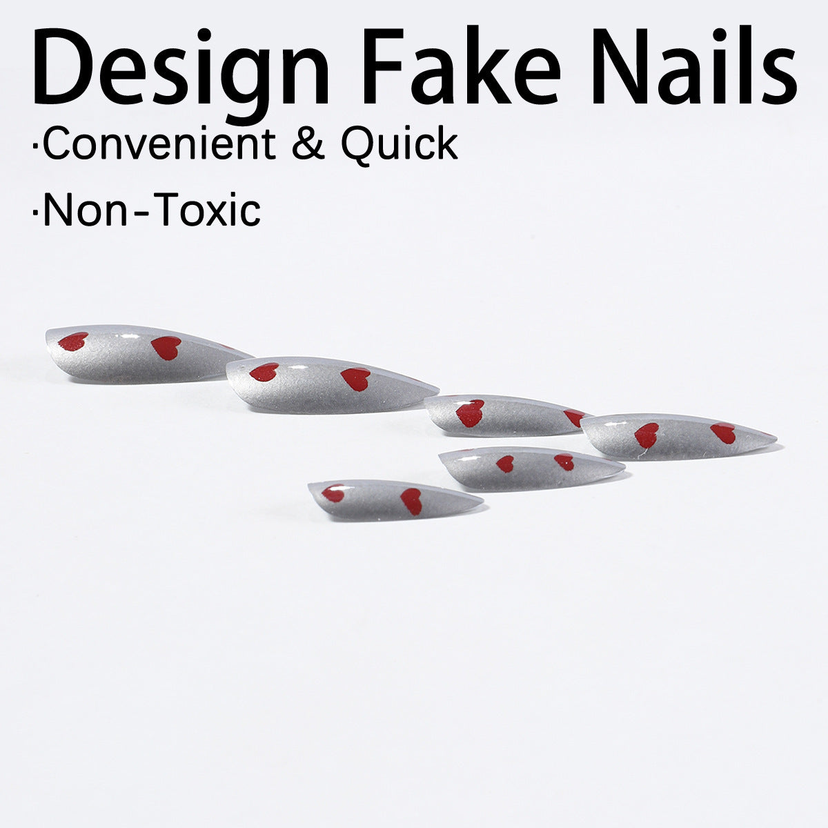 Kunstnagelset mit herzförmigem Design Brehn