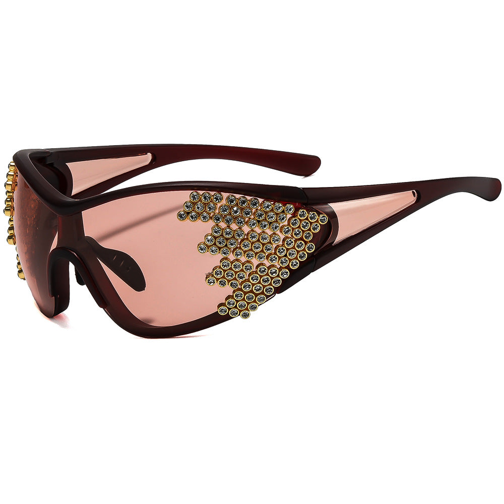 Damen Sportliche Sonnenbrille mit funkelndem Dekor Brehn