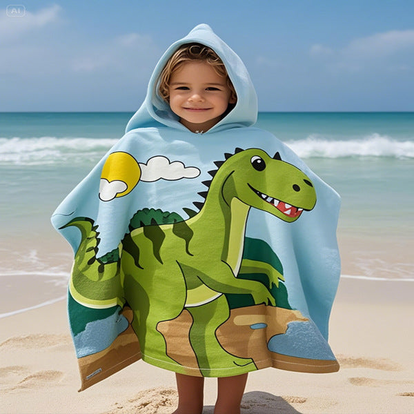 Kinder Spaß Dinosaurier-Themen Kapuzenhandtuch Poncho Brehn