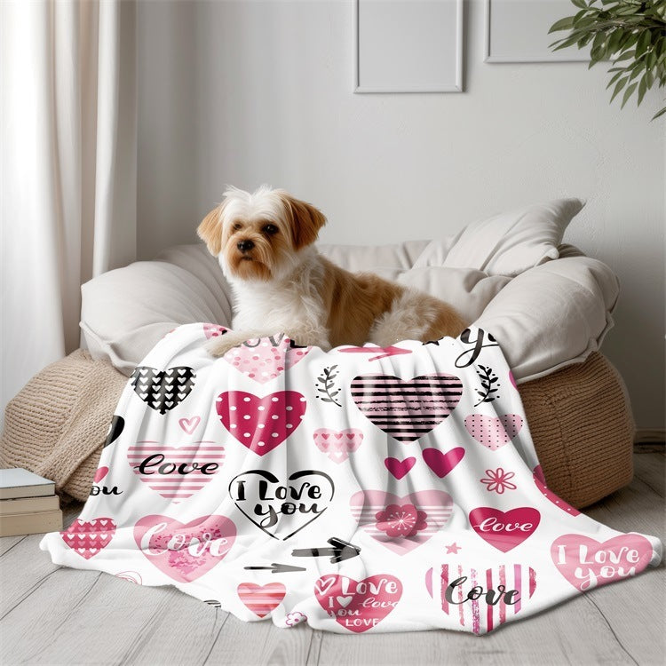 Herzmotivierte kuschelige Fleece-Decke