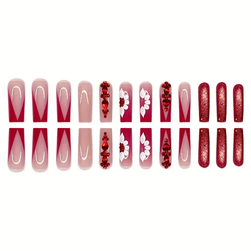 Glamouröse 3D Blumennagelverzierung Brehn