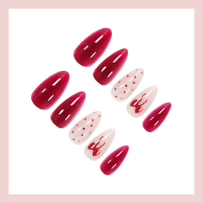 Kunstnagelset mit stilvollen Frucht- und Pluster-Designs Brehn