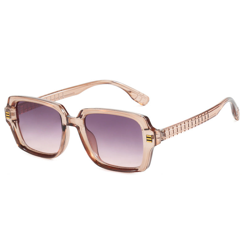Damen modische quadratische Sonnenbrille mit strukturiertem Rahmen Brehn