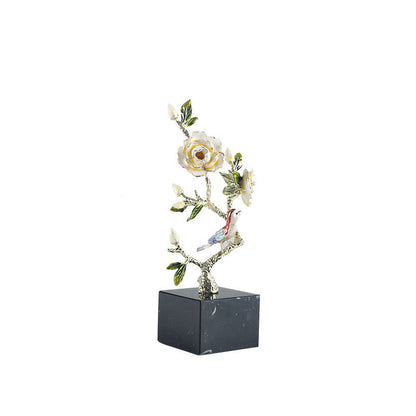 Dekorative Vogel- und Blumenskulptur