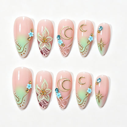 Künstlerisches Stiletto-Nageldesign Brehn