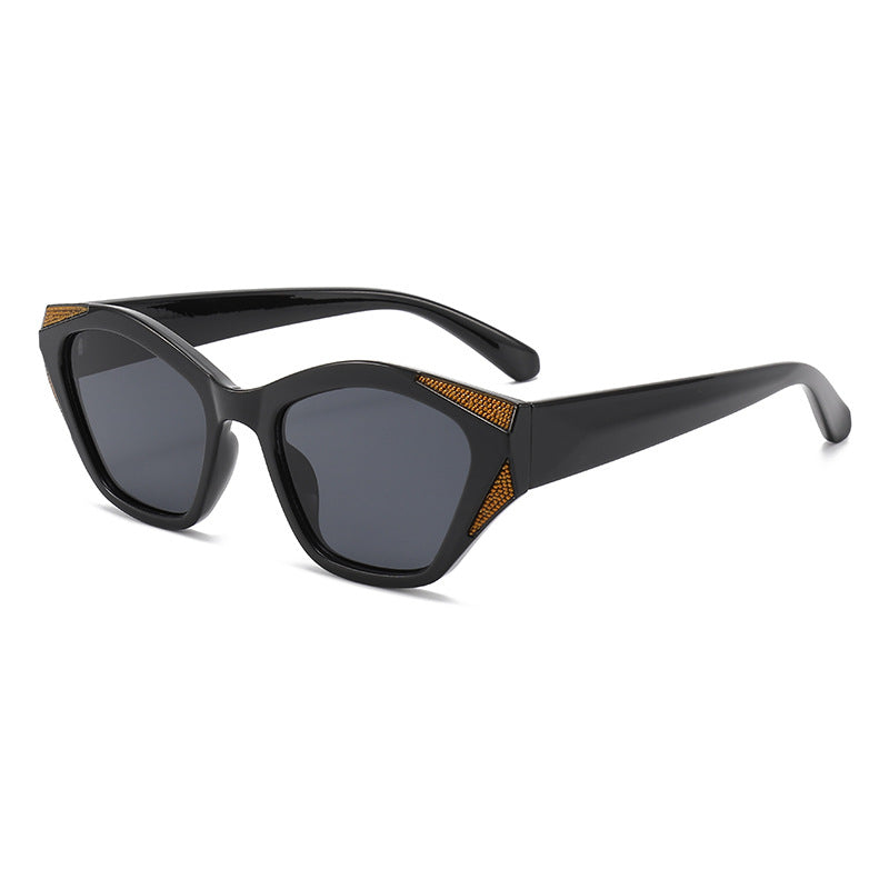 Damen modische oversized Sonnenbrille mit glitzernden Akzenten Brehn