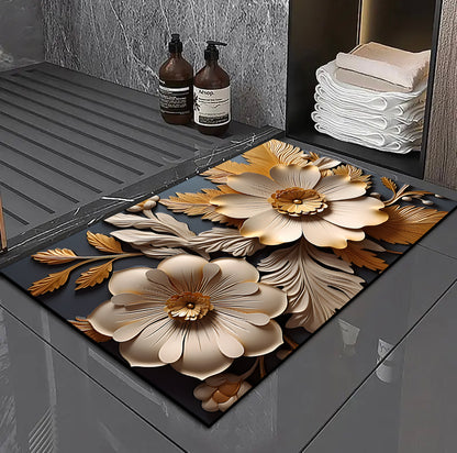 3D Floral Design Badmatte Brehn